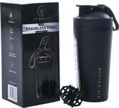 Fit Evolve® RVS Shakebeker - Proteïne Shaker - BPA vrij - 700ml - Mat Zwart