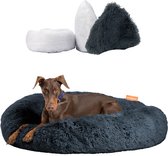 Happysnoots Donut Hondenmand 100cm - Extra Groot - Fluffy - Luxe Hondenbed - Dog Bed - Wasbaar - Grijs