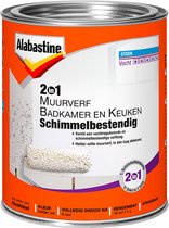 Alabastine 2 In 1 Badkamer en Keuken Muurverf - Wit - 1 liter