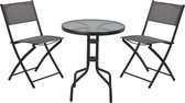 Bistro set  3 stuks - terras meubel - tuin meubel - 2 stoelen 1 tafel - opklapbaar