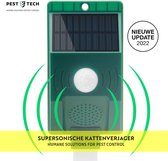 Pest-Tech™  PT-221 | Ultrasone Kattenverjager op zonneenergie | Kattenschrik | Marterverjager | Dierenverjager |  Kattenafweermiddel | Ongedierte verjager - Met USB oplaadkabel