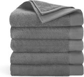 Walra handdoeken 50x100 Remade Cotton - 5-delig - Badhanddoeken 550 g/m² - 70% gerecycled Katoen / 30% Katoen - Handdoekenset Antraciet