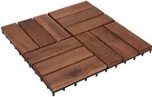 Terrastegels acaciahout mozaïk set 9 stuks - 30x30cm - tuintegels