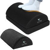 LURK® Ergonomische Voetensteun Verstelbaar - 2 hoezen - Voetenbankje of poef – Antislipmat - Kniekussen – Multifunctioneel – Uitwasbare comfort en massage hoes - Zwart