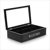 Horloge Opbergbox Hout voor 12 Horloges - Zwart