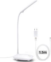 Transnect – Bureaulamp LED Dimbaar – USB oplaadbaar – Verstelbare - Wit Licht - 3 Helderheid - Wit