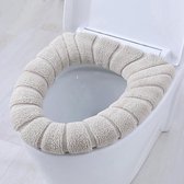 1x Toiletbril Hoes - Zachte Toiletzitting - Toiletbril Cover - WC Bril Cover - Herbruikbaar - Wasbaar - Beige