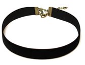 Choker - Ketting - Fluweel Collier - Velvet - zwart - 1 stuks