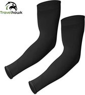 TravelHawk Arm Sleeve - Sleeve - Sleeves - Armstukken - Armstukken Wielrennen - Zonbescherming - 2 stuks - Zwart - Maat XL