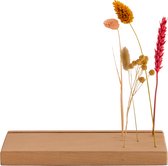 fotohouder/kaarthouder Handgemaakte -beukenhouten-  /kaarthouder met 5 droogbloemen, bloem, bloemen, blank hout, cadeau geschenk, geboorte jongen, geboorte meisje,