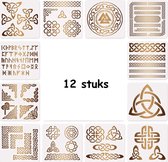 Sjablonen knoop stencils viking symbool diy meubels muur vloer decoratie 12 stuks