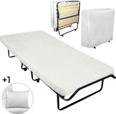 Troonz® Vouwbed One Deluxe – Logeerbed + Gratis Hoofdkussen – Opklapbed Eenpersoonsbed – Logeermatras Opvouwbaar