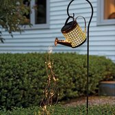 Lardic Solar Tuinlamp met grondspies – Solar Tuinverlichting – Brons kleurig metaal – Tuinverlichting op zonneenergie buiten – Led buitenverlichting met sensor - Tuinfontein - Tuinfakkel / Tuinsteker / Tuinlantaarn