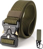 Rigger belt met metalen cobra stijl gesp (inclusief sleutelhanger) - Quickrelease buckle - Rigger riem. Groen