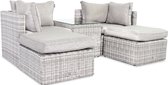 Lanterfant® Loungeset Koen - Wicker - 2-4 personen - Grijs