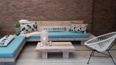 Loungebank met houten poten - hoekloungebank - tuinbank -steigerhout - relaxbank - Philline.be