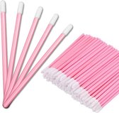 Lipgloss / Oogschaduw Borsteltjes - 50 stuks - Roze - Lipgloss applicators - brush lipstick make-up lip pluisvrij oogschaduw borsteltje