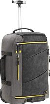 CabinMax Handbagage Rugzaktrolley - Trolley Rugzak 44L - 55x40x20 cm- Laptoptas - Manhattan - Grijs/Geel  (MANHATTAN)