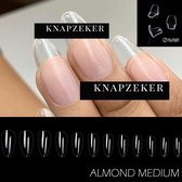 Gel Soft Flex Nepnagels plaknagels met lijm almond  shape nagels  press on nails 100% soak-off - Fake nails- Nageltips Full Cover  240 Stuks Transparant / Clear Tips van hoge kwaliteit + nagelvijl + lijm