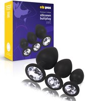 Siliconen Buttplugs voor mannen en vrouwen - Buttplug Set 3-Delig - Anal & Butt Plug - Helder/Wit