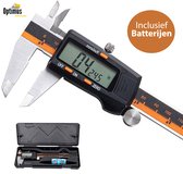 Professionele Digitale Schuifmaat met handige Opbergcase - Incl. extra batterijen - RVS - 150mm meetbereik