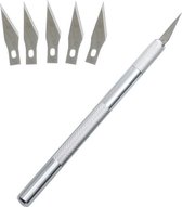 Scalpel mes met 5 extra mesbladen - Scalpelmes - Penmes - Hobbymes - Snijmes - Chirurgisch mes - Precisie mes - 7 delig