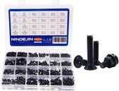 Nindejin®  Carbon Staal - Hex Socket Schroeven en Moeren Assortiment Kit -1060Pcs M2 M3 M4 M5 - Opbergdoos
