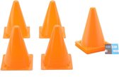 8x Sport/voetbal training pionnen oranje 17 cm - Sport - Veldsporten - Training pion/kegel/accessoires