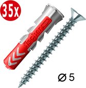 Fischer & Tornitrex pluggen en schroeven set 5mm DUOPOWER 5x25 (35 stuks)