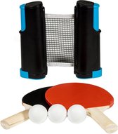 SportX Oprolbaar Tafeltennisnet + 2 Bats + 2 Ballen