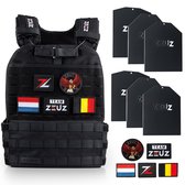 ZEUZ® Crossfit & Fitness Gewichtsvest 16,5 KG – Tactical Vest & Trainingsvest - Verstelbaar in Gewichten – 19 Standen - Zwart