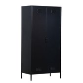 MaximaVida metalen kleding lockerkast Finn 90 x 50  x 185 cm zwart - 4 schappen