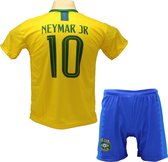 Neymar Brazilië Thuis Tenue | Voetbalshirt + Broek Set | 2021-2022 EK/WK voetbaltenue - Maat: 152