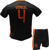 Virgil van Dijk Nederlands Elftal Voetbaltenue Uit Zwart | Imitatie Voetbal Shirt + Broekje Set - EK/WK Tenue | Maat 140