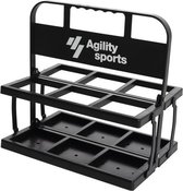 Bidonkrat Agility Sports - Bidonhouder inklapbaar - Voor 6 bidons - Zwart