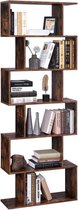 MIRA Home - Boekenkast - Kubus - 6 Compartimenten - Vintage - 190x70x24