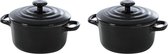 BK Bourgogne Cocotte - 10cm - 2 stuks - Jet Black