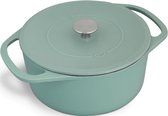 Springlane Cocotte met deksel - Braadpan Gietijzer - Mint, 24 cm, 4 l