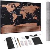 World Scratch Map XL (84 x 59.4 cm) - Kras Wereldkaart Poster - Wereldkaart wanddecoratie met Gouden Laag Om Te Krassen - Wereld Kraskaart - Poster Wereldkaart Kras - Krasmap - Kras Wereldkaarten - Wereldmap - World map - Wereld Kaart