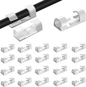 Consumerce® Set van 20 Kabelclip Wit – Zelfklevend – Kabelbinder – Kabel Organiser – Kabelbinders – Kabelhouders – Kabelclips Zelfklevend – Kabelgoot – Kabelhouder Zelfklevend – Snoerhouder – Kabelhouder Bureau - Kabelgeleider