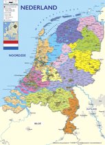 Nederland Kaart Poster - formaat 70x100cm - large - drukgang 2022