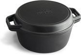 Springlane Gietijzeren braadpan - 28 cm, 6 l - Grilldeksel met grillstrepen