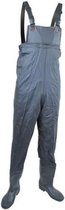 EASTWALL waadpak maat 42 - waterdicht PVC pak - waadbroek met laarzen - visserspak - waterdicht tuinpak - warmtepak - Grijs/blauw