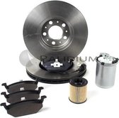 VW Polo 1.2 TDI 09- (Remschijf 288 mm) beurtset bevat Oliefilter, luchtfilter, interieurfilter, brandstoffilter, remschijven voorzijde, remblokken voorzijde