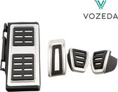 Vozeda Sportpedalen - Volkswagen - Golf 7 - Voetsteun - Skoda - Seat - Auto pedalen - GTI - Pedaalset - Anti slip - Gaspedaal - Rempedaal - Koppeling - Handgeschakeld - Aluminium RVS - Auto - Auto accessoires - Cover