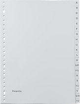 Pergamy tabbladen, ft A4, 23-gaatsperforatie, grijze PP, A-Z