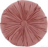 HOOMstyle Kiki Kussen - Sierkussen rond - Fluweel - Ø40cm - Oud Roze