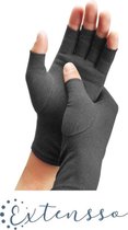 Extensso| therapeutische handschoenen| 88% cotton 12% Spandex| Kleur Grijs | Maat L (large)| Reuma| Artritis| Compressie Handschoenen|Tendinitis| Carpaal tunnel syndroom| Artrose handschoenen