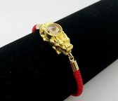 Geluksarmband - Rood Draad (Red String)  Feng Shui Armband Goud Kleur Pixiu Charm  Bedel Geluks Armband