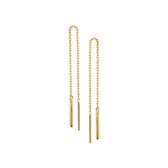 Sparkle14 Balkje Dames Doortrekoorbellen 70 mm - Goud